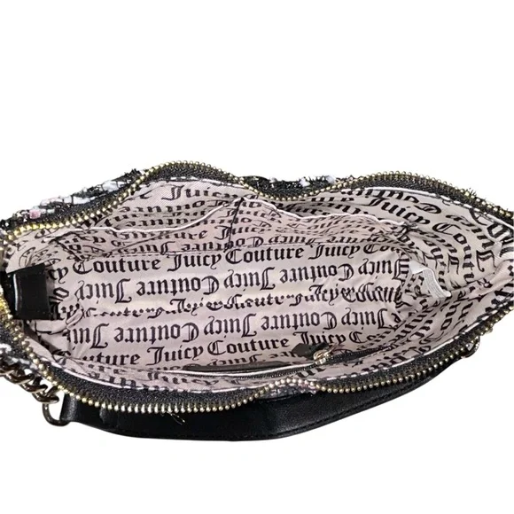 Juicy Couture Open Heart Shoulder Bag In Tweed NWOT